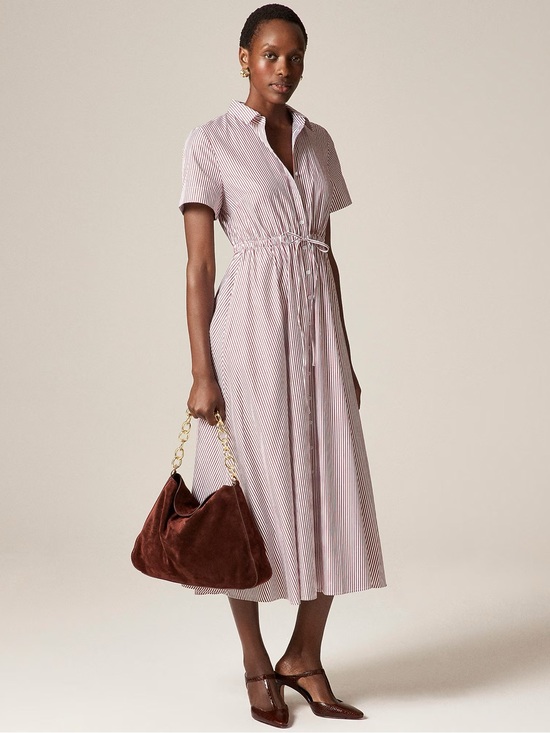 J. Crew Dresses & Skirts - Cerise shirt-dress in striped cotton poplin